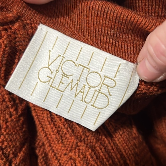 Victor Glemaud Rust Cable Knit Short Sleeve Polo Dress Size Small - Picture 8 of 12